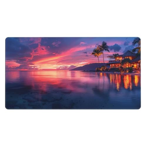 Gaming Mauspad XXL 1600x800x4mm Großes Mousepad mit Ernähten Kanten, Wasserdicht Rutschfest Tastatur Matte, Verbessert Präzision und Geschwindigkeit, für Büro, PC Laptop Pad Lila Sonnenuntergang Y6849 Gaming Mauspad XXL 1600x800x4mm Großes Mousepad mit Ernähten Kanten, Wasserdicht Rutschfest Tastatur Matte, Verbessert Präzision und Geschwindigkeit, für Büro, PC Laptop Pad Lila Sonnenuntergang Y6849 von Generisch