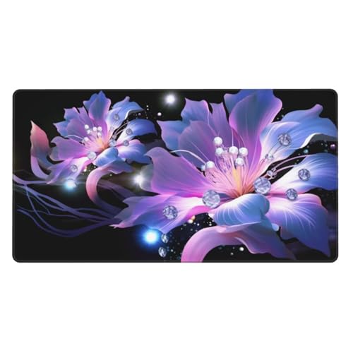 Gaming Mauspad XXL 1600x800x4mm Großes Mousepad mit Ernähten Kanten, Wasserdicht und Rutschfest Tastatur Matte, Verbessert Präzision und Geschwindigkeit, für Büro PC Laptop Pad Lila Blumenperlen Y6653 Gaming Mauspad XXL 1600x800x4mm Großes Mousepad mit Ernähten Kanten, Wasserdicht und Rutschfest Tastatur Matte, Verbessert Präzision und Geschwindigkeit, für Büro PC Laptop Pad Lila Blumenperlen Y6653 von Generisch