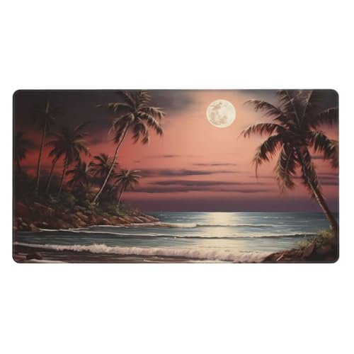 Gaming Mauspad XXL 1600x800x4mm Großes Mousepad mit Ernähten Kanten, Wasserdicht und Rutschfest Tastatur Matte, Verbessert Präzision und Geschwindigkeit, für Büro PC Laptop Pad Mondkokosnussbaum Y6261 Gaming Mauspad XXL 1600x800x4mm Großes Mousepad mit Ernähten Kanten, Wasserdicht und Rutschfest Tastatur Matte, Verbessert Präzision und Geschwindigkeit, für Büro PC Laptop Pad Mondkokosnussbaum Y6261 von Generisch