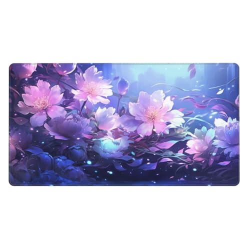 Gaming Mauspad XXL 1600x800x4mm Großes Mousepad mit Ernähten Kanten, Wasserdicht und rutschfest Tastatur Matte, Verbessert Präzision und Geschwindigkeit, für Büro, PC, Laptop Pad Lila Blume Y6527 Gaming Mauspad XXL 1600x800x4mm Großes Mousepad mit Ernähten Kanten, Wasserdicht und rutschfest Tastatur Matte, Verbessert Präzision und Geschwindigkeit, für Büro, PC, Laptop Pad Lila Blume Y6527 von Generisch