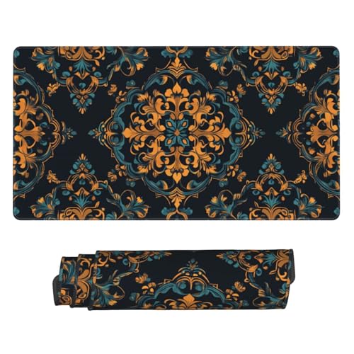 Gaming Mauspad XXL 700x300 mm Mousepad Groß, Wasserdicht Tastatur Mouse Pad Gelbes Muster Großes Tischunterlage, mit Vernähte Kanten und Rutschfester Gummibasis Desk Mat für Gaming, Büro P6693 von Generisch