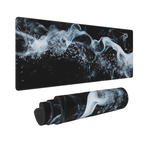 Gaming Mauspad XXL 800x400mm Mousepad Groß Schwarze Kunst Mauspads Gaming mit Vernähte Kanten und rutschfeste Gummibasis, Verbessert Präzision und Geschwindigkei, für PC/Laptop/Computer/Büro, P560 von Generisch