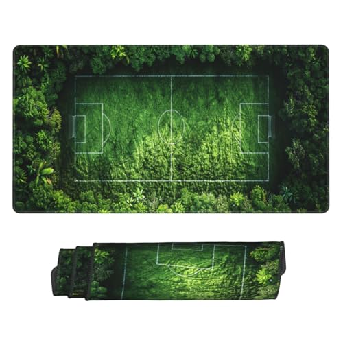 Gaming Mauspad XXL Große Erweiterter Mousepad 1200x600mm, Grünes Fußballfeld Mauspad, mit Vernähte Kanten und Rutschfeste Gummibasis Mouse Pad Verbessert Präzision und Geschwindigkei, für Office C2980 von Generisch