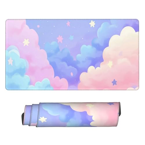 Gaming Mauspad XXL Große Erweiterter Mousepad 1500x600mm, Bunte Wolken Mauspad, mit Vernähte Kanten und rutschfeste Gummibasis Mouse Pad Verbessert Präzision und Geschwindigkei, für Home Office C6477 Gaming Mauspad XXL Große Erweiterter Mousepad 1500x600mm, Bunte Wolken Mauspad, mit Vernähte Kanten und rutschfeste Gummibasis Mouse Pad Verbessert Präzision und Geschwindigkei, für Home Office C6477 von Generisch