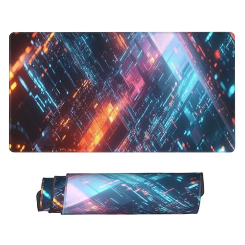 Gaming Mauspad XXL Große Erweiterter Mousepad 600x300mm, Bunte Kunst Mauspad, mit Vernähte Kanten und rutschfeste Gummibasis Mouse Pad Verbessert Präzision und Geschwindigkei, für Home Office C3917 von Generisch