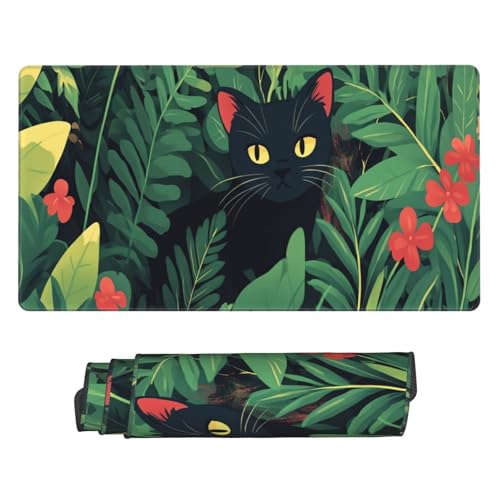 Gaming Mauspad XXL Große Erweiterter Mousepad 600x400mm, Schwarze Katze Mauspad, mit Vernähte Kanten und Rutschfeste Gummibasis Mouse Pad Verbessert Präzision und Geschwindigkei, für Home Office C7227 Gaming Mauspad XXL Große Erweiterter Mousepad 600x400mm, Schwarze Katze Mauspad, mit Vernähte Kanten und Rutschfeste Gummibasis Mouse Pad Verbessert Präzision und Geschwindigkei, für Home Office C7227 von Generisch