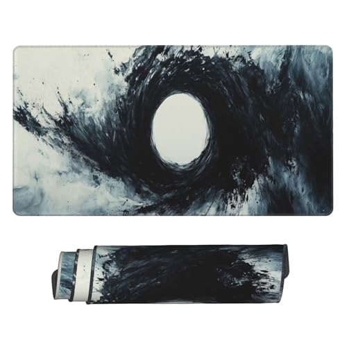 Gaming Mauspad XXL Große Erweiterter Mousepad 900x500mm, Schwarze Kunst Mauspad, mit Vernähte Kanten und Rutschfeste Gummibasis Mouse Pad Verbessert Präzision und Geschwindigkei, für Home Office C4459 von Generisch