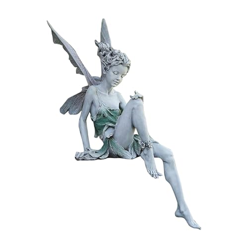# Gartenfeen-Figuren – skurrile Outdoor-Dekoration aus Kunstharz mit handbemaltem Form-Design und ganzjährigen Farben für Magie (Weiß, Einheitsgröße) von Generisch