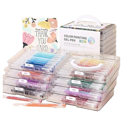 Gelstifte, Bastelmarker, farbige große Kapazität, glattes Schreiben, Tintenstifte, Marker mit Aufbewahrungsbox für Kunst, Journaling, Kritzeln, Sammelalben, Kinder, Mädchen, Damen, Herren Gelstifte, Bastelmarker, farbige große Kapazität, glattes Schreiben, Tintenstifte, Marker mit Aufbewahrungsbox für Kunst, Journaling, Kritzeln, Sammelalben, Kinder, Mädchen, Damen, Herren von Generisch
