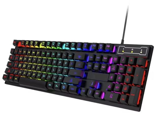 Generico RGB-Gaming-Tastatur, USB, Anti-Ghosting, LED-Hintergrundbeleuchtung, USB-Tastatur für PC/Computer/Laptop – Schwarz von Generisch