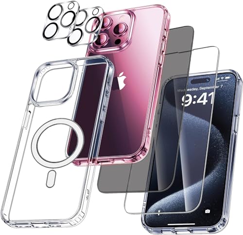 Generisch 5 in 1 iPhone 15 & 14 Handy Hülle, Schutzfolie, Kamera Schutz (iPhone 15 Pro (6.1 Zoll)) von Generisch