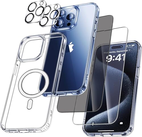 Generisch 5 in 1 iPhone 15 & 14 Handy Hülle, Schutzfolie, Kamera Schutz (iPhone 15 Pro Max (6.7 Zoll)) von Generisch