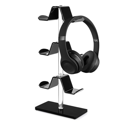 Generisch Acrylic Controller Holder, Game Controller Stand, Headphone Stand Organizer, 3-Tier Controller Rack, Rotating Headphone Hanger, Stable Base Stand, Multi-Tier Rack, Gamepad Holder Stand von Generisch