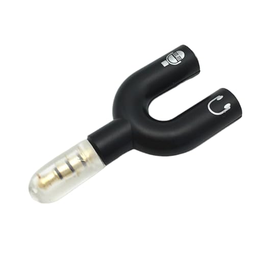 Generisch Audio Splitter - Adapter Für Kopfhörer | Zwei in Eins Klinkenstecker U-förmig Mikrofon Audio Verbinder für Telefon Laptop PC Männer Frauen von Generisch