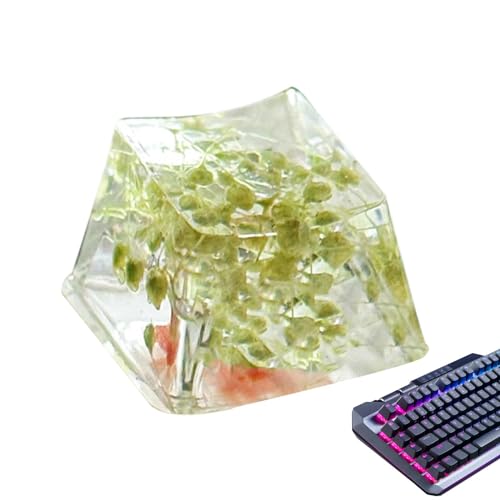 Generisch Blumen-Tastenkappen, Harz-Tastatur-Tastenkappen | Gypsophila Game Keyboard Keycap - Durchscheinend durchscheinend, Spieletastatur, Sa-Profil, Esc-Tastenkappe mit ewigem Blumendesign für EIN von Generisch