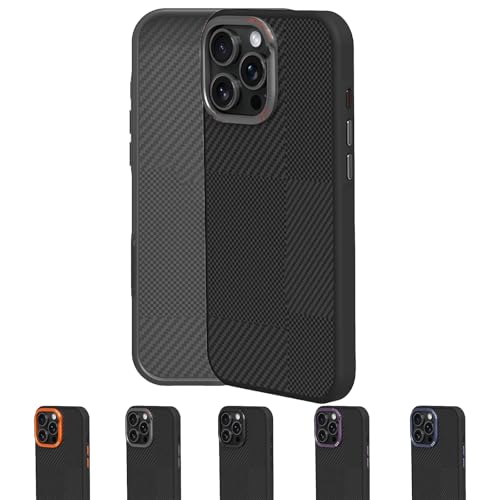Generisch CoreEdge BlackGold Carbon Case, Magnetic Phone Case, Magnetic Ready & Lens Protection, Carbon Fiber Texture Simple Business, for iPhone 16/15/14/13 pro max (13 Pro,Gray) von Generisch
