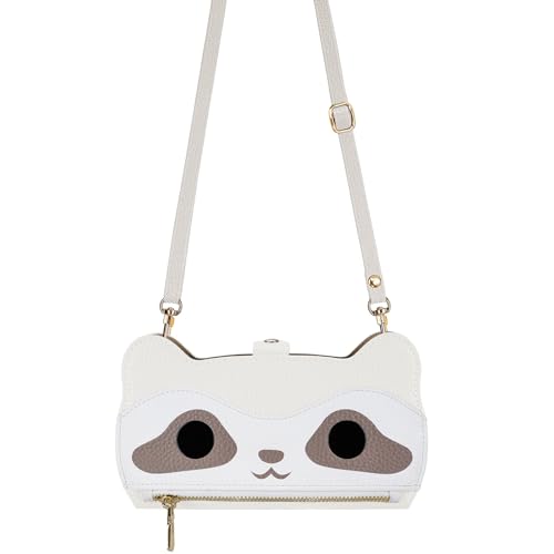 Generisch Crossbody Cartoon Wallet Case for iPhone 16 16E 15 14 13 Pro Max, Leather Wrist Strap 3 Cards Zipper Cover (for iPhone 15,White) von Generisch