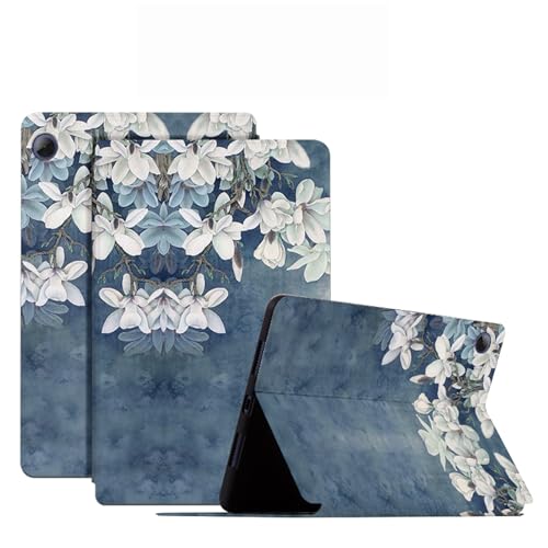 Generisch DayQiQiPu Hülle für Honor Pad X8 (AGM3-W09HN) 10,1 Zoll/Pad X8 Lite 9,7 Zoll PU Leder Blumen Blossom Muster Serie Flip Stand Ultradünne Tablet Hülle mit Auto Schlaf/Aufwach Schutzhülle, 06 von Generisch