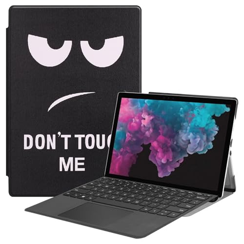 Generisch DayQiQiPu Hülle für Microsoft Surface Pro 7+/ Pro 7/ Pro 6/ Pro 5/ Pro 4 12,3 Zoll Ultradünne Tablet Hülle Klappbarer Ständer Multi View Stoßfeste Schutzhülle - Don't Touch ME von Generisch