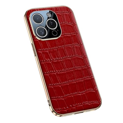 Generisch Echtlederhülle für iPhone 16/16 Pro/16 Pro Max, schlanke Luxus-Business-Hülle mit Krokodilmuster und galvanisierter All-Inclusive-Hülle Generisch Echtlederhülle für iPhone 16/16 Pro/16 Pro Max, schlanke Luxus-Business-Hülle mit Krokodilmuster und galvanisierter All-Inclusive-Hülle von Generisch
