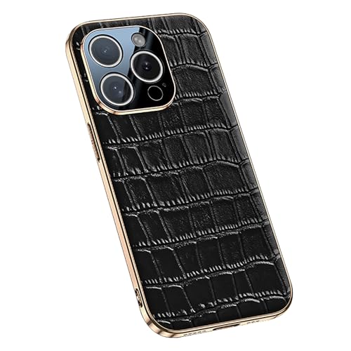 Generisch Echtlederhülle für iPhone 16/16 Pro/16 Pro Max, schlanke Luxus-Business-Hülle mit Krokodilmuster und galvanisierter All-Inclusive-Hülle Generisch Echtlederhülle für iPhone 16/16 Pro/16 Pro Max, schlanke Luxus-Business-Hülle mit Krokodilmuster und galvanisierter All-Inclusive-Hülle von Generisch