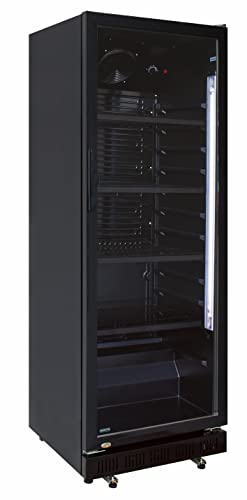 Generisch Flaschenkühlschrank Getränkekühlschrank 230 Liter schwarz Getränkekühler 530x635x1442 mm Gastrokühlschrank Hasuhaltskühlschrank Glastürkühlschrank von Generisch