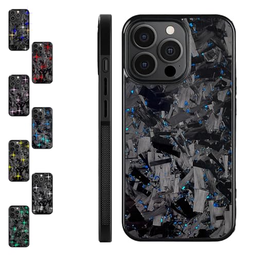 Generisch Forged Carbon Fiber Phone Case, 2025 New Carbon Fiber Phone Case, Support Wireless Charging, for iPhone 16 15 14 13 12 Pro Max (Blue,12 Pro Max) von Generisch