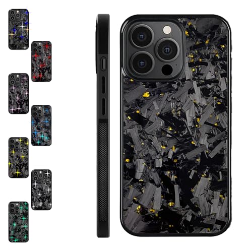Generisch Forged Carbon Fiber Phone Case, 2025 New Carbon Fiber Phone Case, Support Wireless Charging, for iPhone 16 15 14 13 12 Pro Max (Gold,11 Pro Max) von Generisch
