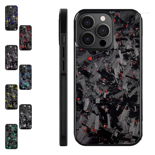 Generisch Forged Carbon Fiber Phone Case, 2025 New Carbon Fiber Phone Case, Support Wireless Charging, for iPhone 16 15 14 13 12 Pro Max (Red,16 E) von Generisch