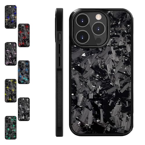 Generisch Forged Carbon Fiber Phone Case, 2025 New Carbon Fiber Phone Case, Support Wireless Charging, for iPhone 16 15 14 13 12 Pro Max (Silver,13 Pro Max) von Generisch