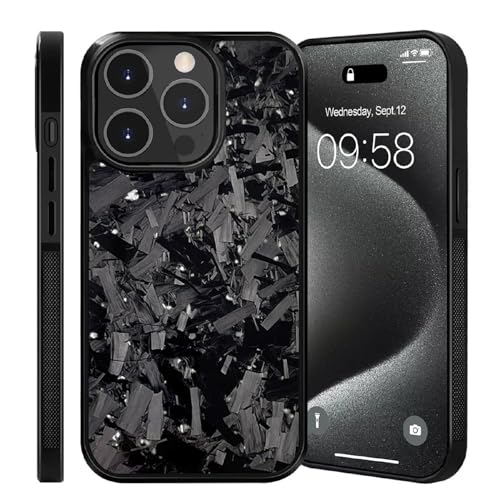Generisch Forged Carbon Fiber Phone Case, 2025 New Magnetic Forged Carbon Fiber Phone Case for iPhone 16 15 14 13 12Pro Max (for iPhone 14,Silver) von Generisch