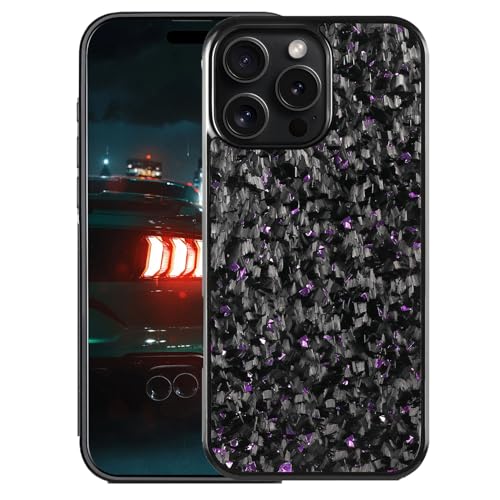 Generisch Forged Carbon Fiber Phone Case, All-Inclusive Protective Anti-Fall Case, Support Wireless Charging, for iPhone 16 15 14 13 12 Pro Max 16 E (16pro max,Purple) von Generisch