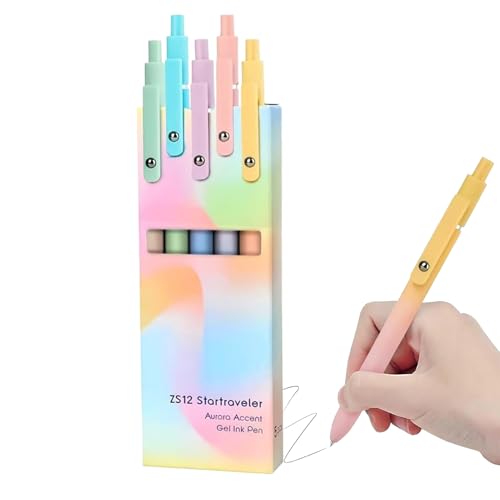 Generisch Gelstift Neutral | Feinspitze Notizstifte 5er Set | Gel-Tinten-Kugelschreiber Vielseitig Für Freunde Kollegen Lehrer Schüler von Generisch
