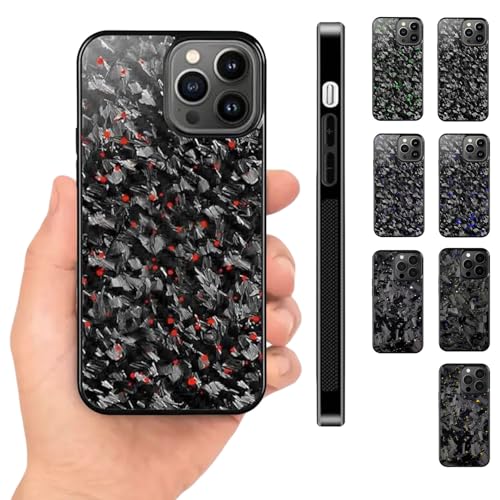 Generisch Hexafiber Phone Case, 2025 New Forged Carbon Fiber Flakes Casefor iPhone 16 15 14 13 12 11, Large Forged Carbon Fiber Flakes Case, Anti-Slip Sides for iPhone Series (12PRO MAX,Red) von Generisch