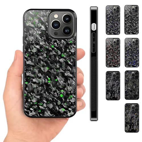 Generisch Hexafiber Phone Case, 2025 New Forged Carbon Fiber Flakes Casefor iPhone 16 15 14 13 12 11, Large Forged Carbon Fiber Flakes Case, Anti-Slip Sides for iPhone Series (16,Green) von Generisch