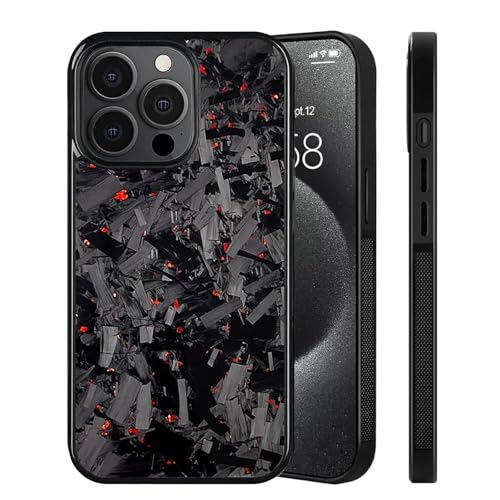 Generisch Hexafiber Phone Case, Forged Carbon Fiber Phone Case for iPhone 16 Pro Max, All-Inclusive, Magnetic Wireless Charging Anti-Fall Protective Phone Case for iPhone (for 15pro max,Red) von Generisch