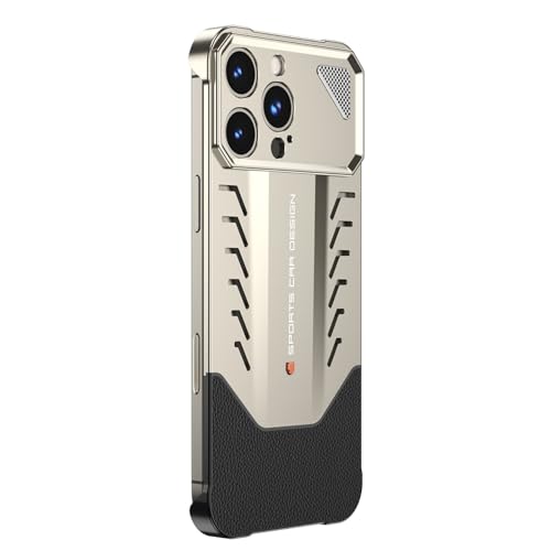 Generisch Hülle aus Aluminiumlegierung für iPhone 16/16 plus/16 pro/16 pro max, luxuriöse Hybridhülle aus Metall und Leder, schlanke, rahmenlose Wärmeableitungshülle Generisch Hülle aus Aluminiumlegierung für iPhone 16/16 plus/16 pro/16 pro max, luxuriöse Hybridhülle aus Metall und Leder, schlanke, rahmenlose Wärmeableitungshülle von Generisch