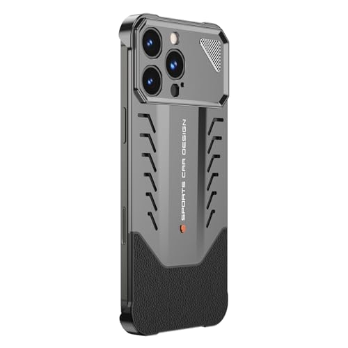 Generisch Hülle aus Aluminiumlegierung für iPhone 16/16 plus/16 pro/16 pro max, luxuriöse Hybridhülle aus Metall und Leder, schlanke, rahmenlose Wärmeableitungshülle Generisch Hülle aus Aluminiumlegierung für iPhone 16/16 plus/16 pro/16 pro max, luxuriöse Hybridhülle aus Metall und Leder, schlanke, rahmenlose Wärmeableitungshülle von Generisch