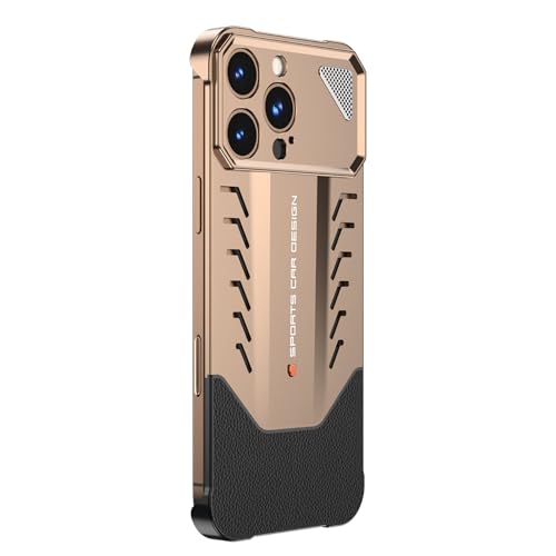 Generisch Hülle aus Aluminiumlegierung für iPhone 16/16 plus/16 pro/16 pro max, luxuriöse Hybridhülle aus Metall und Leder, schlanke, rahmenlose Wärmeableitungshülle Generisch Hülle aus Aluminiumlegierung für iPhone 16/16 plus/16 pro/16 pro max, luxuriöse Hybridhülle aus Metall und Leder, schlanke, rahmenlose Wärmeableitungshülle von Generisch