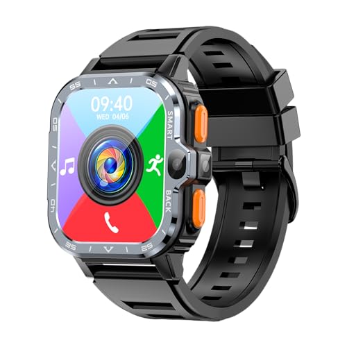 Generisch Klassische 4G LTE PGD_(XJC) Android 8.1 Smart Watch GPS 16G/64G/128G ROM HD Dual Kamera SIM Karte Bluetooth WiFi Sport Tracking Smartwatch Für Männer (Schwarz, RAM 4GB ROM 64GB) von Generisch