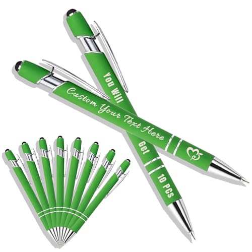 Generisch Kugelschreiber Personalisiert mit Gravur 2 in 1 Kugelschreiber mit Touchpen Kuli Personalisiert Stifte Set 10/20/50/100 Stück, Mehrfarbiger Kugelschreiber #08 von Generisch