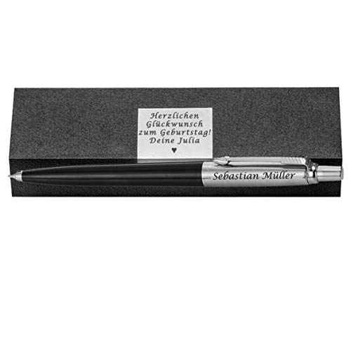 Generisch - Kugelschreiber schwarz mit Gravur und Box mit Wunschgravur als Geschenk Jotter Kugelschreiber - schwarz PS58-4 von Generisch