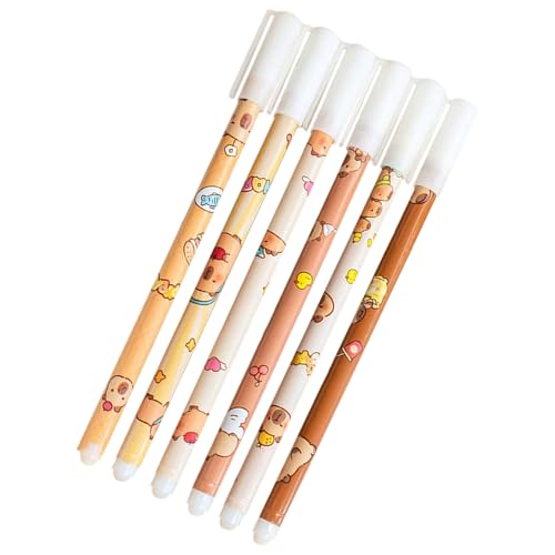 Generisch Löschbare Stifte, löschbarer Stift - 0,5 mm Reibung löschbarer Stiftsatz von 6 - Mit Radiergummi, Fade-resistenter, Comfort-Grip-Schreibwarenpapier für Kunstskizzierschulenaufgaben von Generisch
