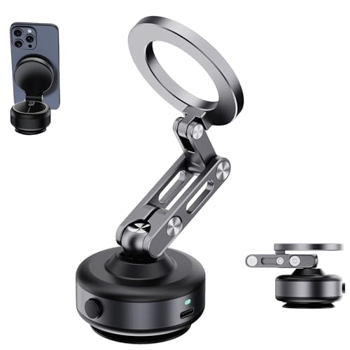 Generisch Maggrip Pro 360 2.0, Nixie Phone Holder, 360 Rotation Dashboard Phone Holder, Automatic Nixiveofficial MG Pro Fall Car Electric Suction Cup Vacuum Magnetic Phone Holder (1 PCS Grau) von Generisch
