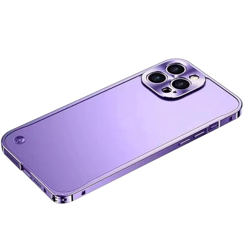 Generisch Metallrahmenhülle Für iPhone 15/15 Pro/15 Plus/15 Pro Max, Ultradünne, Durchscheinende, Matte Rückseite, Schützende, Stoßfeste Anti-Fingerabdruck-Hülle,15pro max,Purple von Generisch