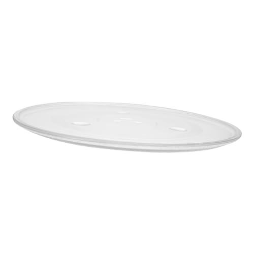 Generisch Mikrowellen-plattenspieler Entlüften Aufbewahrung Von Küchenregalen Mikrowellentablett Mit Griffen Toaster Essgeschirr Für Den Außenbereich Retro Drehscheibe Fritteuse Weiß Glas von Generisch