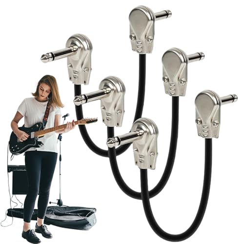 Generisch Pedal-Patchkabel | 15 cm Pedalboard-Kabel,3x Stereo Instrumentenkabel Mit 90 Grad Winkel Für Bühne Studio von Generisch