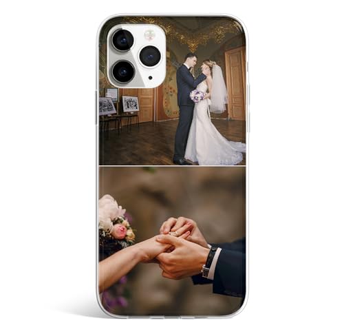 Generisch Personalisierte Foto-Handyhülle für iPhone 13 Benutzerdefiniertes klares TPU-Gummi-Design Ihre eigene Hülle mit Bild, Text - Zwei Fotos Collage von Generisch