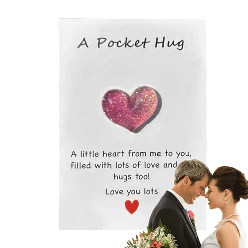 Generisch Pocket Hug Grußkarte,Herz Pocket Hug Karte - Motivierende Liebes-Freundschafts-Andenken-Liebes-Taschenkarte - Beziehungsbindende Taschenumarmungskarte für Abschlussfeier, Jubiläumsmomente von Generisch