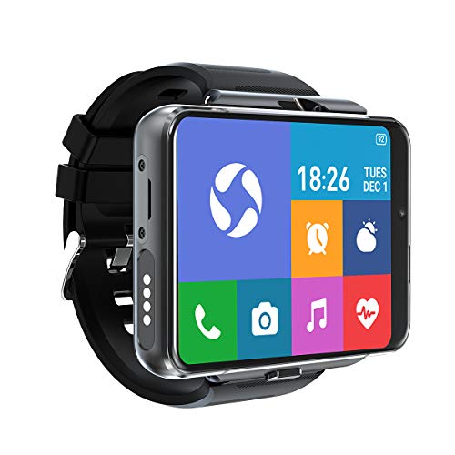 Generisch SW20 4G Internet GPS Smartwatch 4GB 64GB Android 9.0 2.88" Großbildschirm 1300W + 500w Dual Kamera Google Play SIM Karte Sportuhr (schwarz) von Generisch
